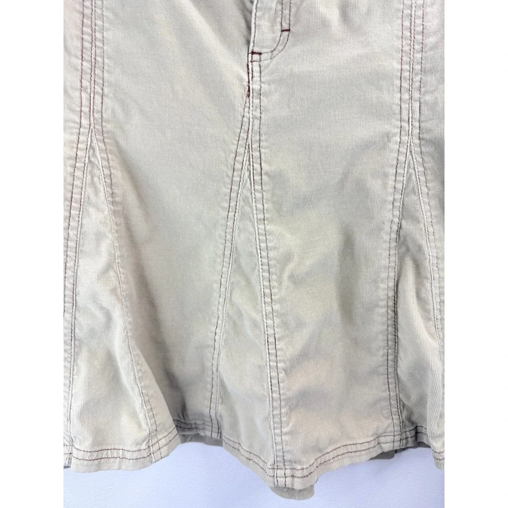 Athleta Khaki Corduroy A Line Flare Skirt Womens No Size Tag Boho Festival Comfy